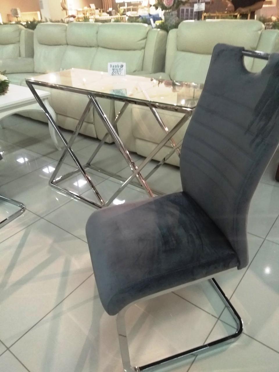 Вельветовый стул S-120 серый от Vetro Mebel с ручкой
