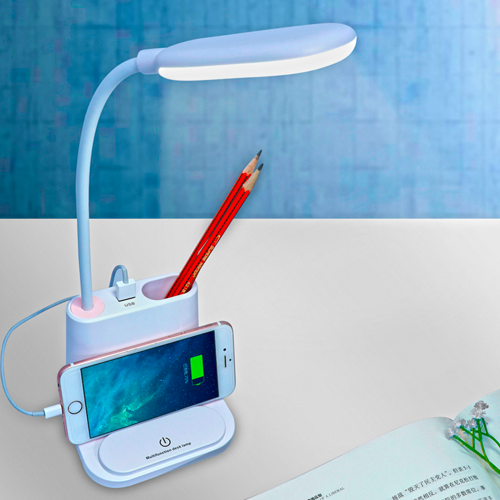 

Настольная аккумуляторная LED лампа Bionic Desk Lamp, сенсорная, с функцией Power Bank, белая, Белый