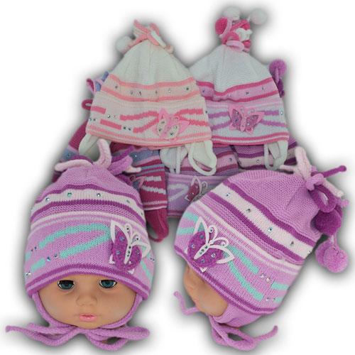 Детские шапки на завязках для новорожденных