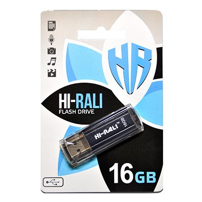 Флешка USB 2.0 16GB Hi-Rali Stark Series Black (HI-16GBSTBK)