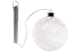 Ялинкова куля 12см з LED-підсвічуванням (10 ламп), прозоре скло з покриттям "лід" BonaDi 118-423