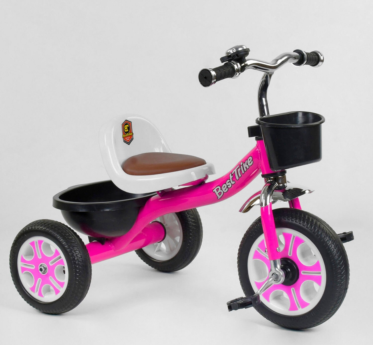 

Велосипед 3-х колёсный LM-2806 "Best Trike" РОЗОВЫЙ, пено колесо, металлическая рама, звоночек, 2 корзины, Фиолетовый