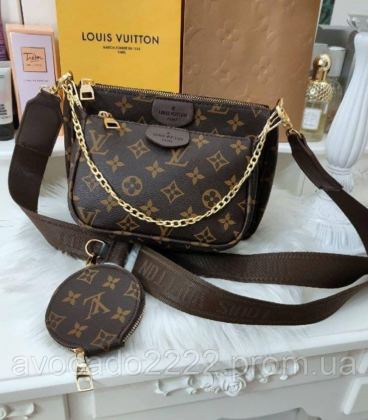 

УЦЕНКА!!! Сумочка женская Louis Vuitton Multi Pochette 3 в1 Клатч Сумка маленькая Луи Витон Кросс-боди