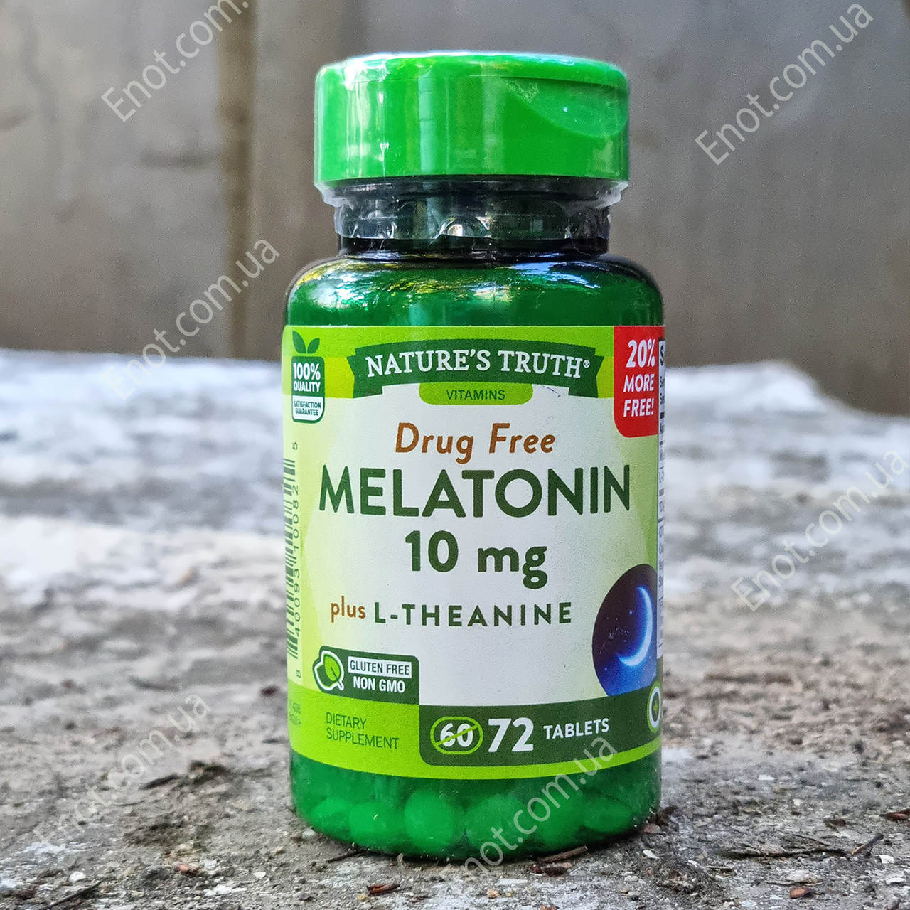 

Мелатонин Nature's Truth Melatonin 10 мг plus L-Theanine (с Теанином) 72 таблетки