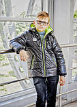 Куртка для хлопчика «Драйв» чорна / зелена, фото 2