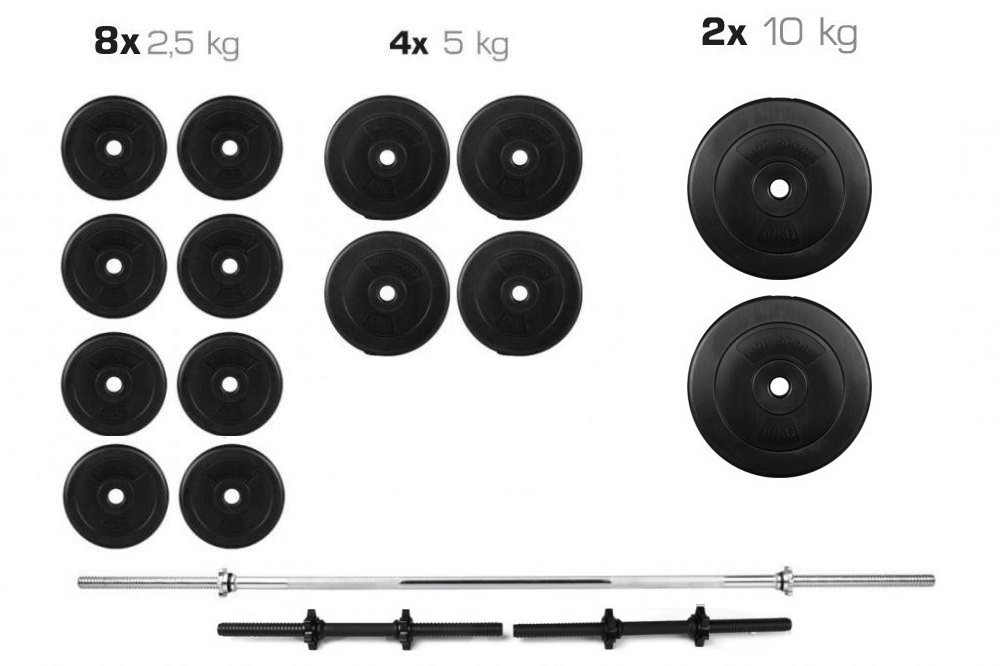 

Штанга + Гантели Набор 70 кг, Черный
