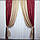 Комбіновані (2шт. 1,5х2,5м.) жакардові штори. Колір бордовий з карамельним. Код 014дк (604-629ш) 10-345, фото 2