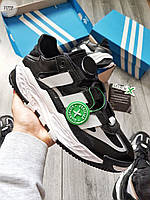 Мужские кроссовки Adidas Niteball Кожаные Черные, фото 1