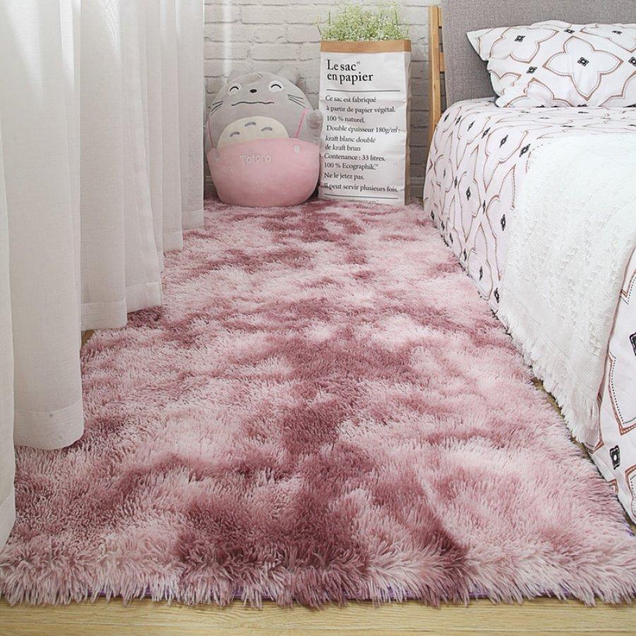 

Мягкий пушистый коврик с высоким ворсом - 90х200 см - Розовый