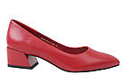 Туфли женские из натуральной кожи, на каблуке, красные, Berkonty, фото 5