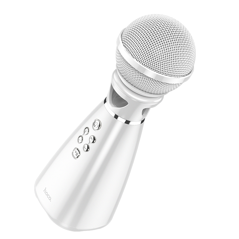 Беспроводной микрофон-колонка для караоке, караоке-микрофон HOCO BK6 Белый, фото 1