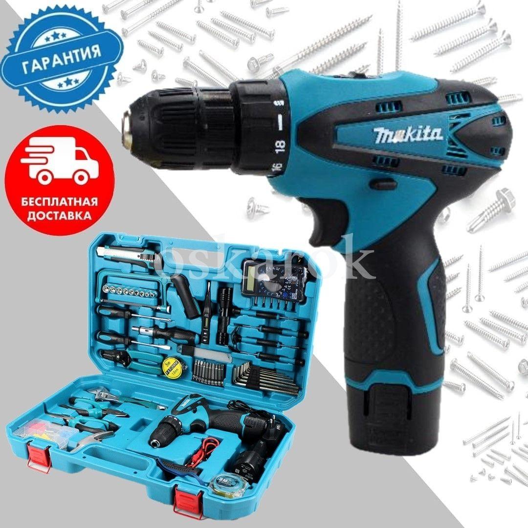 

Шуруповерт Makita DF330DWE 12V 2A/h Li-Ion шуруповерт МАКИТА с набором инструментов (КИТ-5), дрель-шуруповерт