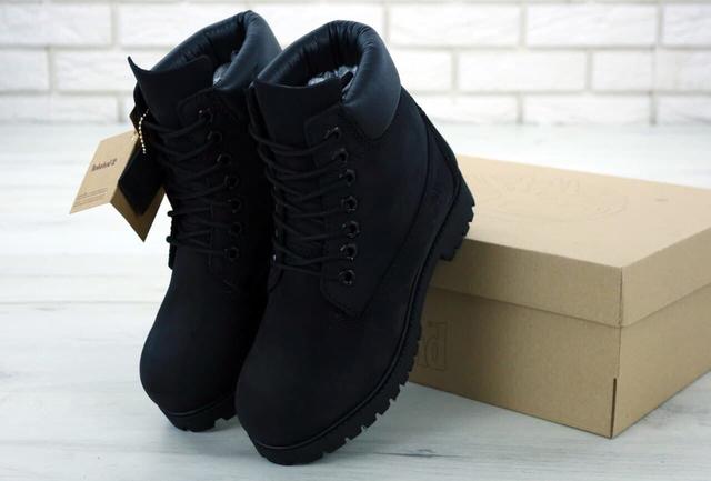ботинки Тимберленд черные, нубук