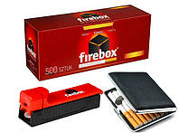 Набор для курения 3 В 1: Машинка ручная для сигарет Firebox + Гильзы Fiebox 500шт + Портсигар на 20 сигарет