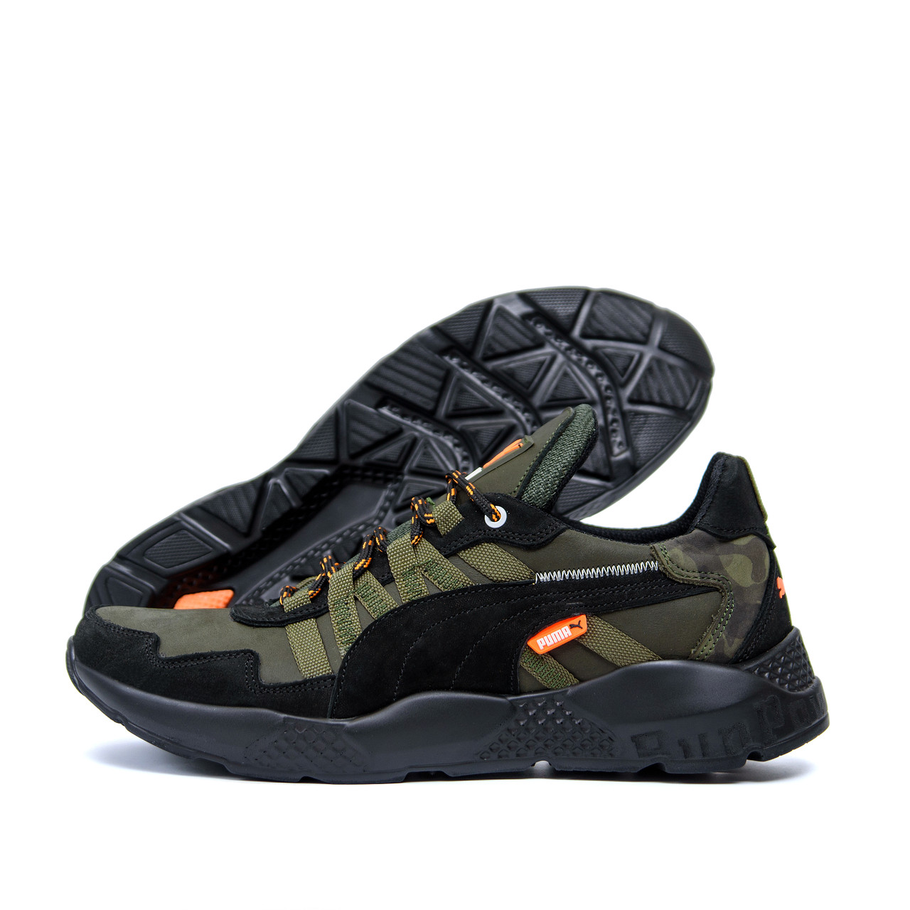 

Мужские кожаные кроссовки Puma ST RUNNER Olive, Оливковый