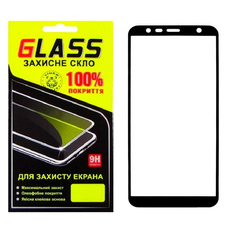 Захисне скло Full Screen Samsung J4 Plus 2018 J415, J6 Plus 2018 J610 black Glass