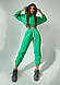 Тёплый базовый костюм на флисе с объемными капюшоном Alegria Green, фото 5