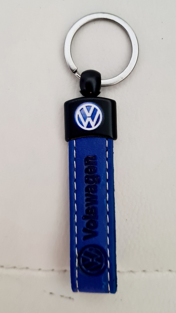 Брелок автомобильный кожанный для ключей Volkswagen Фольцваген синий!Качество!Турция! Брелок для ключей авто