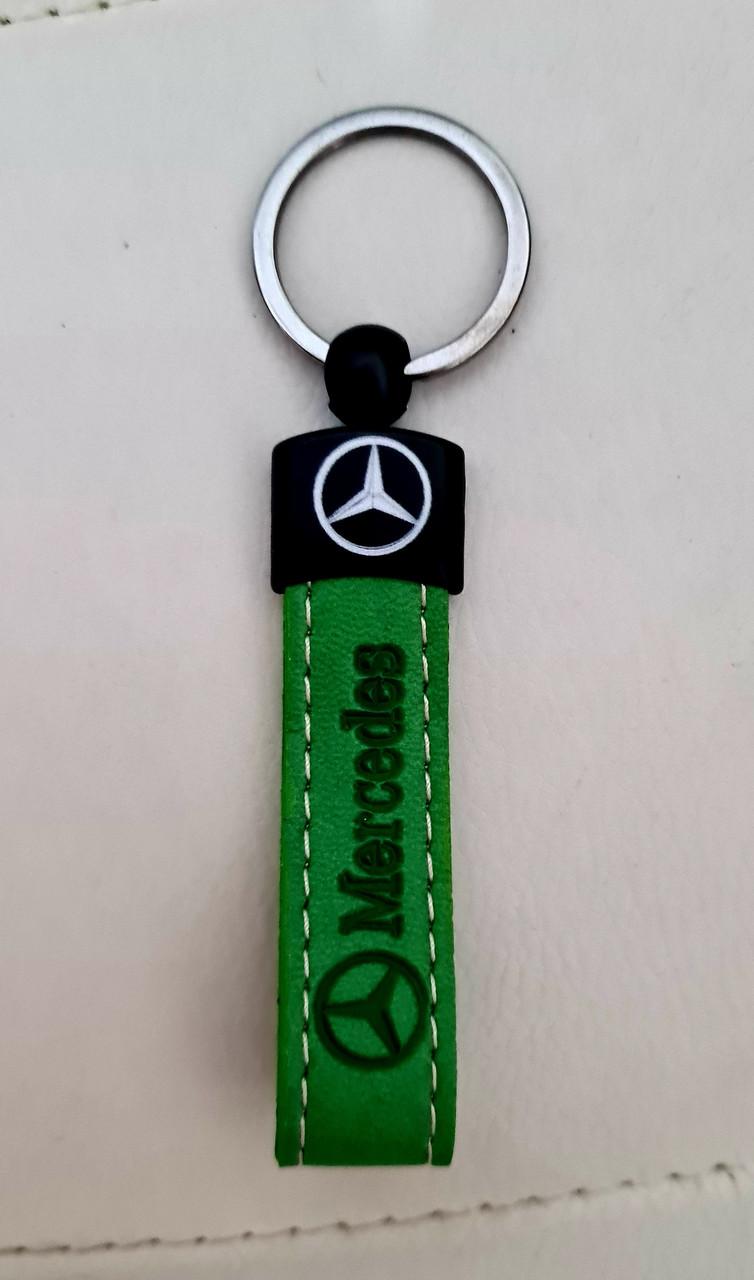 Автомобільний Брелок шкіряний для ключів Mercedes Мерседес зелений !Якість!Туреччина! Брелок для ключів авто