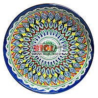 Ляган (узбекская тарелка) 32х4,5см для подачи плова керамический (ручная роспись) (вариант 3)