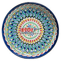Ляган (узбекская тарелка) 32х4,5см для подачи плова керамический (ручная роспись) (вариант 4)