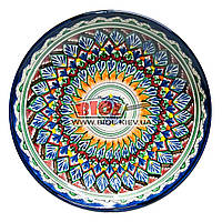 Ляган (узбекская тарелка) 32х4,5см для подачи плова керамический (ручная роспись) (вариант 6)