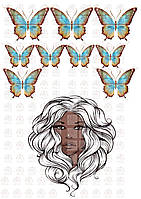 Метелики фіолет Вафельна картинка