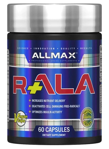 

R-альфа-липоевая кислота, 125 мг, 60 капс., (США) ALLMAX NUTRITION, RALA