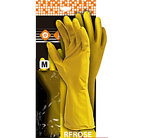 Перчатки защитные резиновые флокированные Reis (RFROSE Y) желтые хозяйственные
