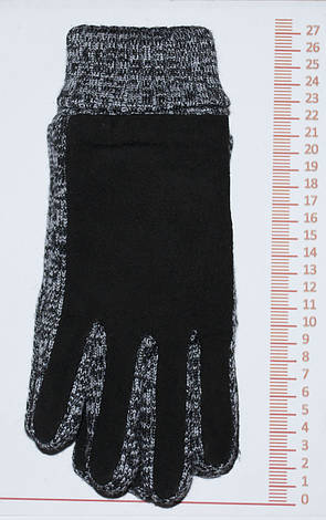 Чоловічі замшево-трикотажні рукавички - Сірі - MZ1, фото 2