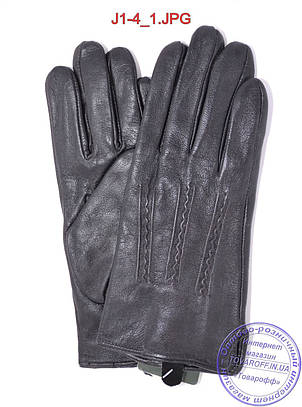 Подростковые кожаные перчатки с плюшевой подкладкой  - №J1-4, фото 2