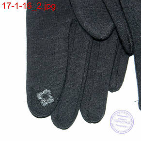 Жіночі трикотажні стрейчеві рукавички для сенсорних телефонів з натуральним хутром - №17-1-16, фото 2