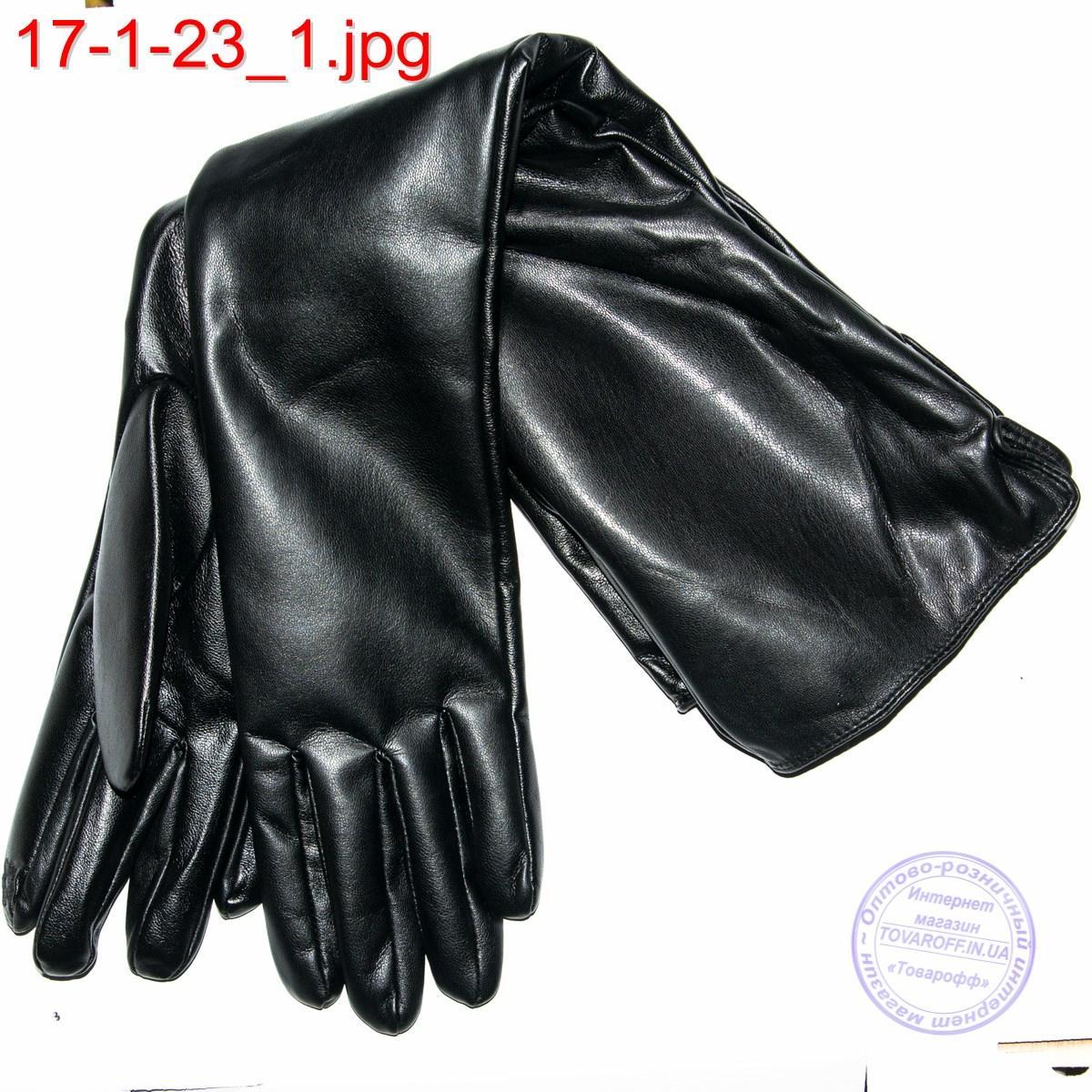 Жіночі подовжені рукавички до ліктя з еко шкіри - №17-1-23