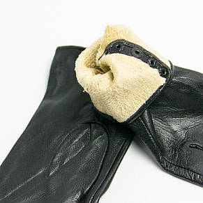 Женские кожаные перчатки на плюше (арт. 14F21-10) до 17 см, фото 2