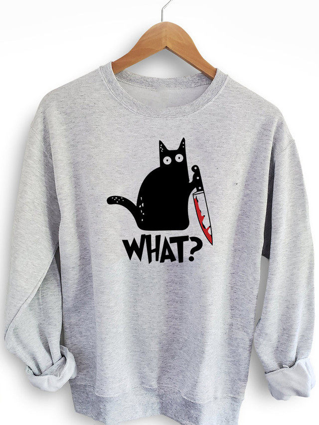 Женский утепленный свитшот CAT SAYS WHAT?