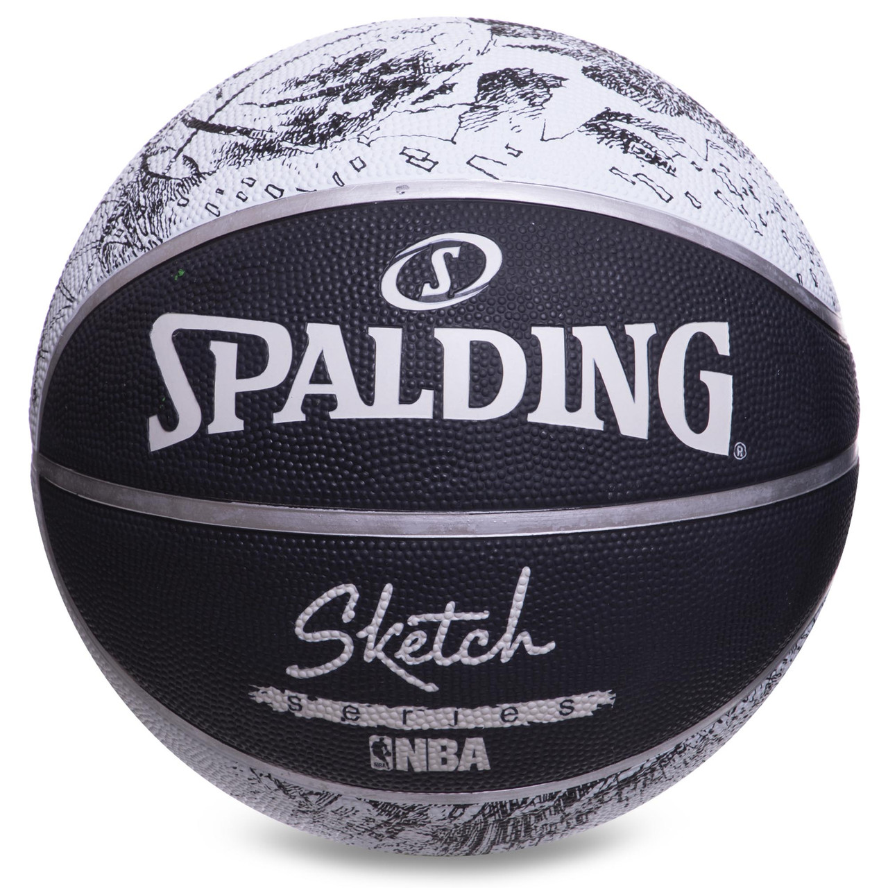 

Мяч баскетбольный резиновый SPALDING Sketch Series 83534Z №7 черный-белый