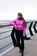 Куртка жіноча пуховик укорочений весняний | осінній 'Bubble' від Intruder рожева