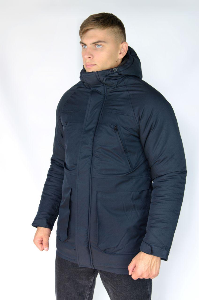 Зимняя куртка мужская с капюшоном, спортивная с мехом, модная, удлинённая молодежная недорого