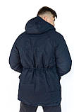 Зимняя куртка мужская с капюшоном, спортивная с мехом, модная, удлинённая молодежная недорого, фото 6