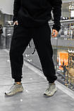 Костюм чоловічий спортивний зимовий Oversize Intruder чорний Худі штани на флісі+штани чорні теплі+Подарунок, фото 8