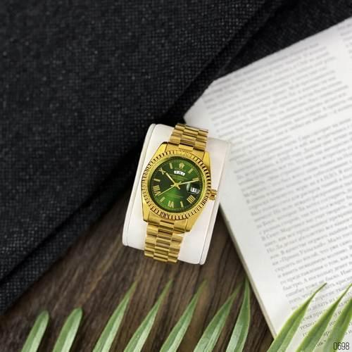 

Часы наручные кварцевые в стиле Rolex Gold-Green Ролекс Золото с зеленым мужские