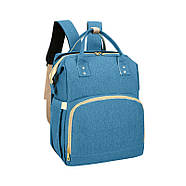 Сумка-рюкзак для мам и кроватка для малыша Lesko 2 в 1 Blue, фото 3