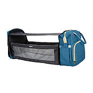 Сумка-рюкзак для мам і ліжечко для малюка Lesko 2 в 1 Blue, фото 7