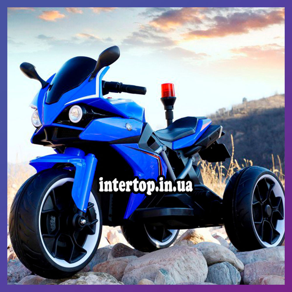 Дитячий електро мотоцикл на акумуляторі BMW M 4635 для дітей 3-8 років EVA колеса синій