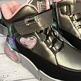 Демісезонні черевики на високій підошві для дівчинки (Срібло) Clibee розмір 27-32, фото 4