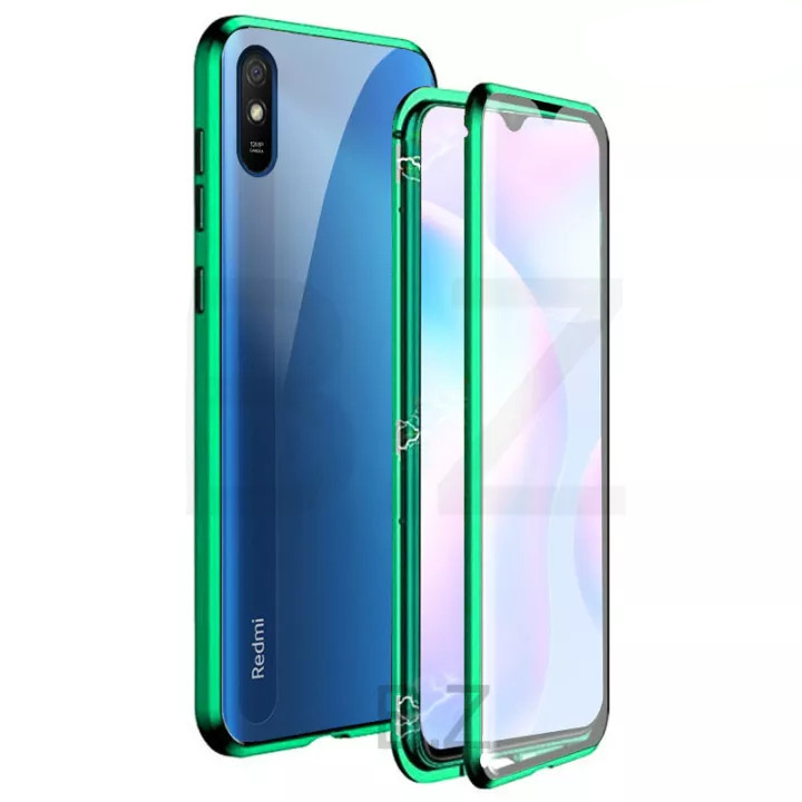 

Магнитный чехол с защитным стеклом для Xiaomi Redmi 9A цвет Зелёный