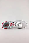 Чоловічі кросівки Adidas Stan Smith White Red (білі) C-2628 шкіряні супер якісні кеди, фото 3