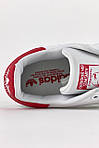 Чоловічі кросівки Adidas Stan Smith White Red (білі) C-2628 шкіряні супер якісні кеди, фото 5