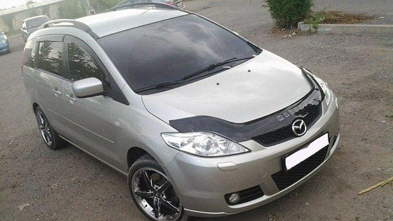 

Дефлектор капота (VIP) Mazda 5 / Дефлектор на капот (Мухобойка) Мазда 5