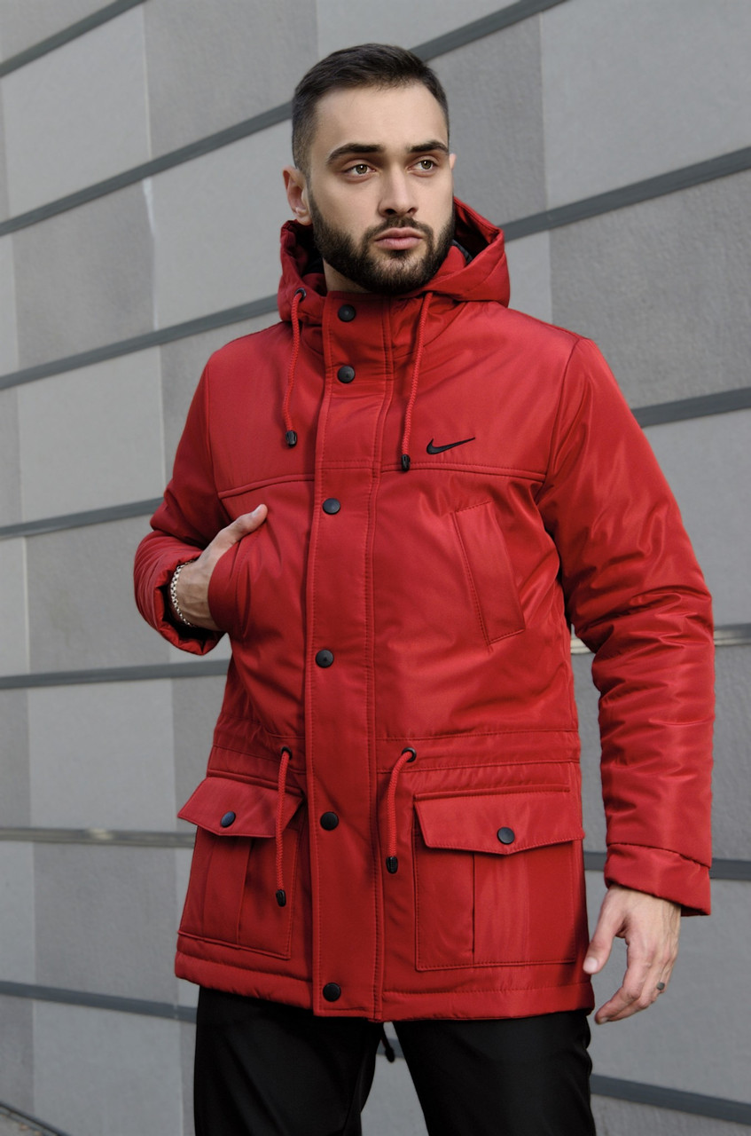 Мужская красная Парка Nike теплая зимняя Куртка с капюшоном повседневная с  водоотталкивающей пропиткой L: продажа, цена в Киевской области. Мужские  куртки от "Lyubimaya Shmotka" - 1681556045